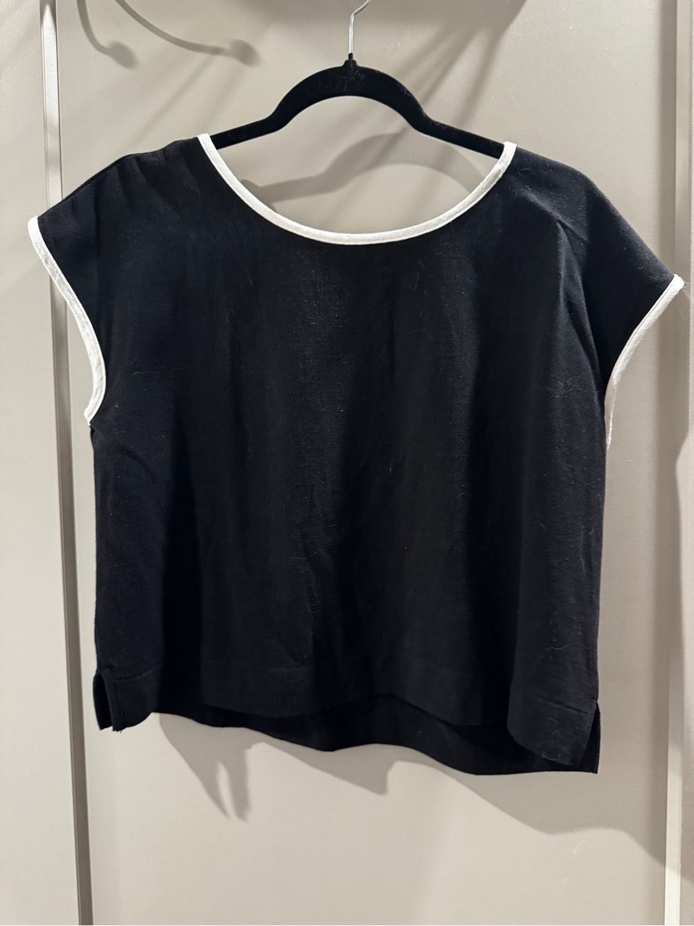 Workshop Republic Clothing Black Tank Top with White Trim